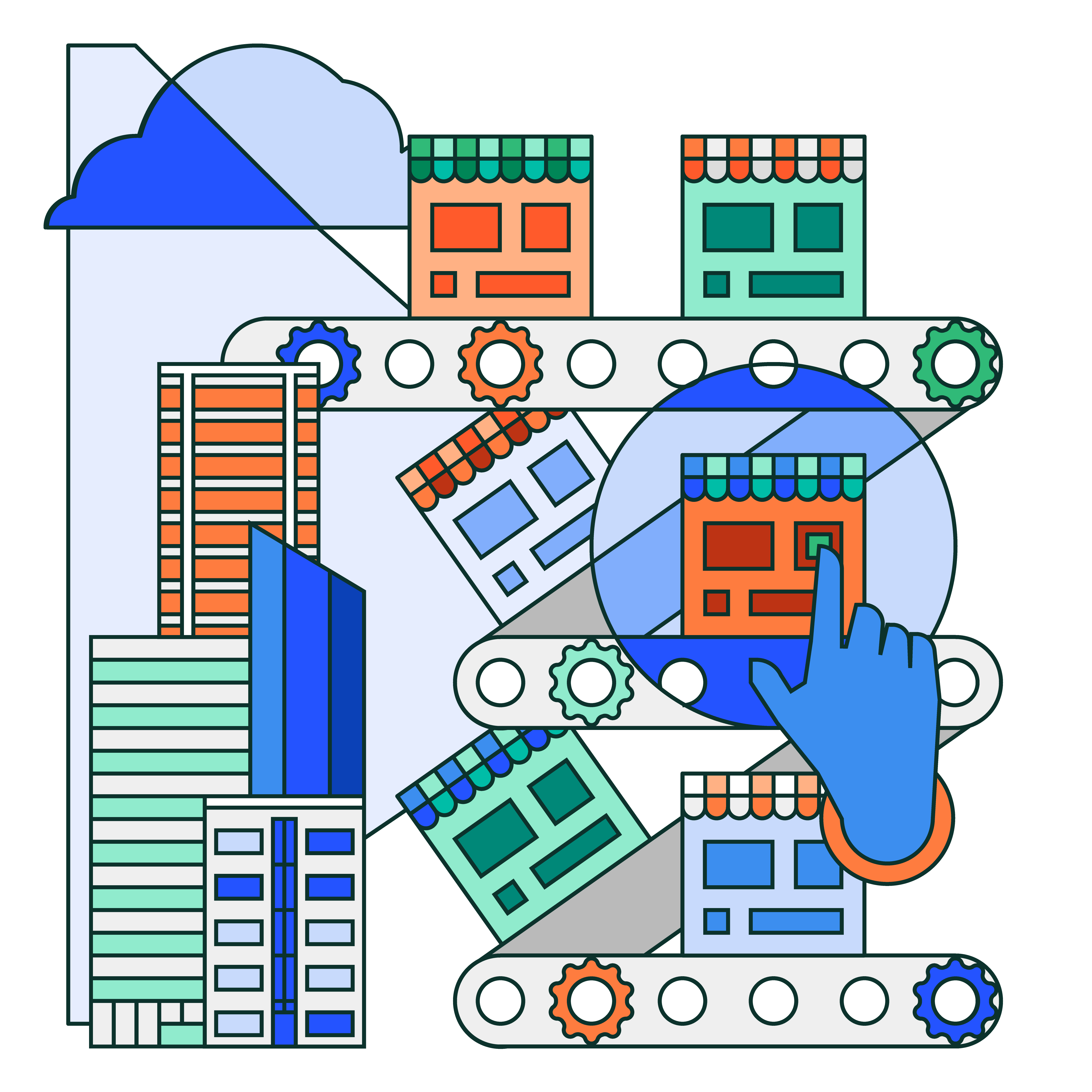 Illustration showing edge computing in retail