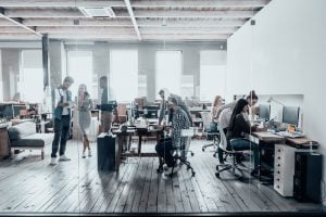 People working in an office setting